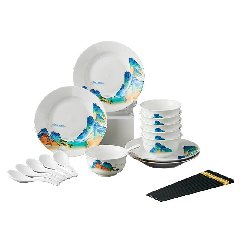 唯都 国风千里江山餐具22头W-CJ322