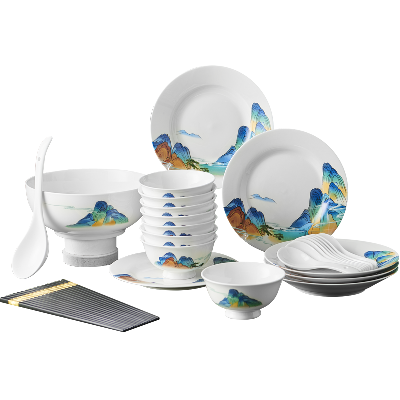 唯都 国风千里江山餐具32头W-CJ3321
